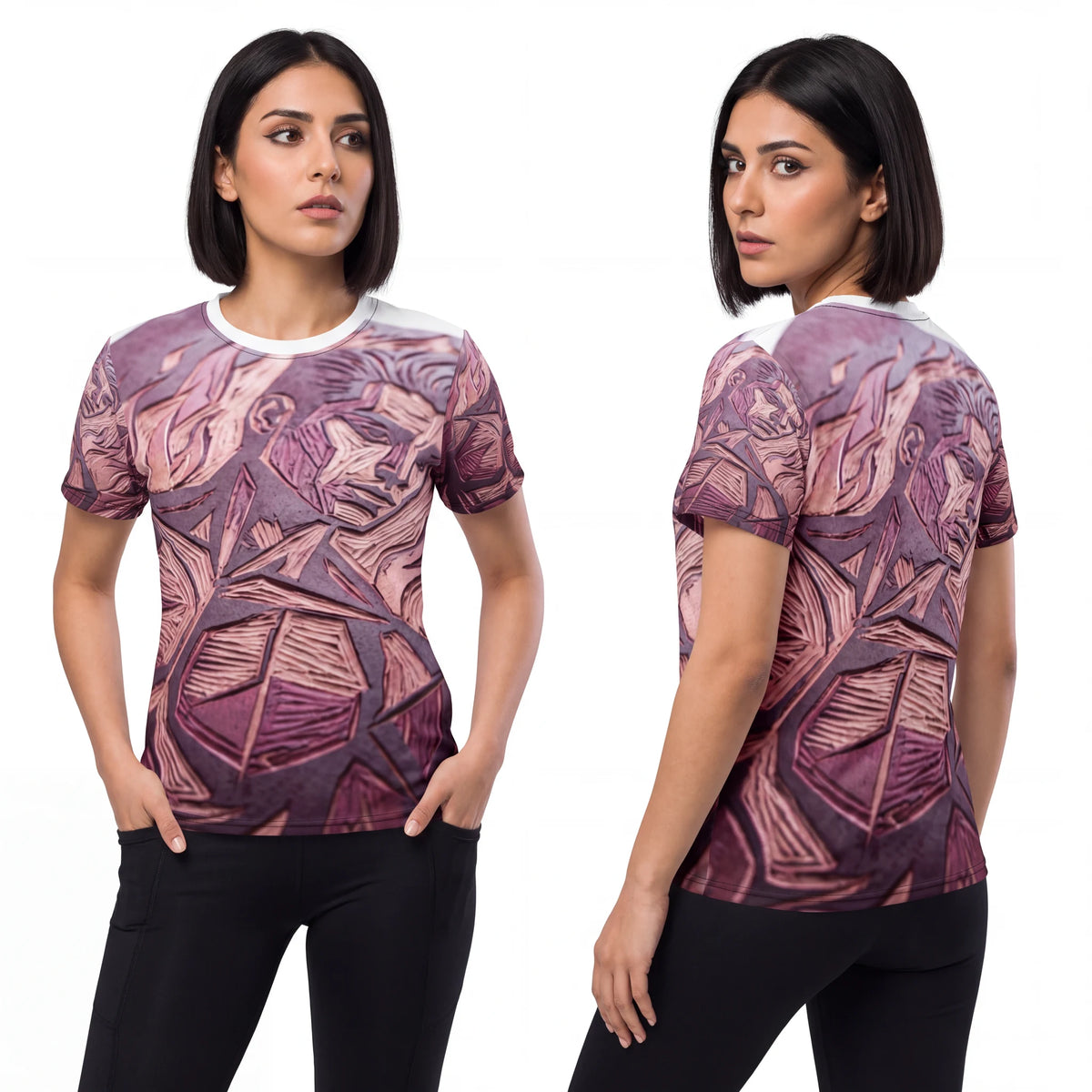 Sculpted Flame Cut and Sew Graphic Tee