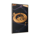 Framed Brass Sundial Portrait Matte Canvas