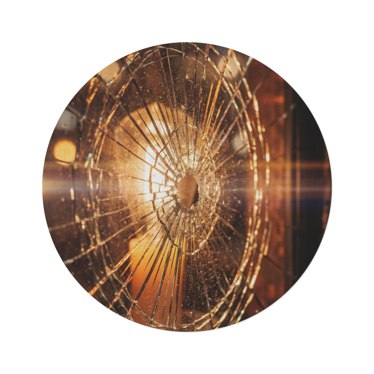 Round Rug - Cinematic Amber Glow
