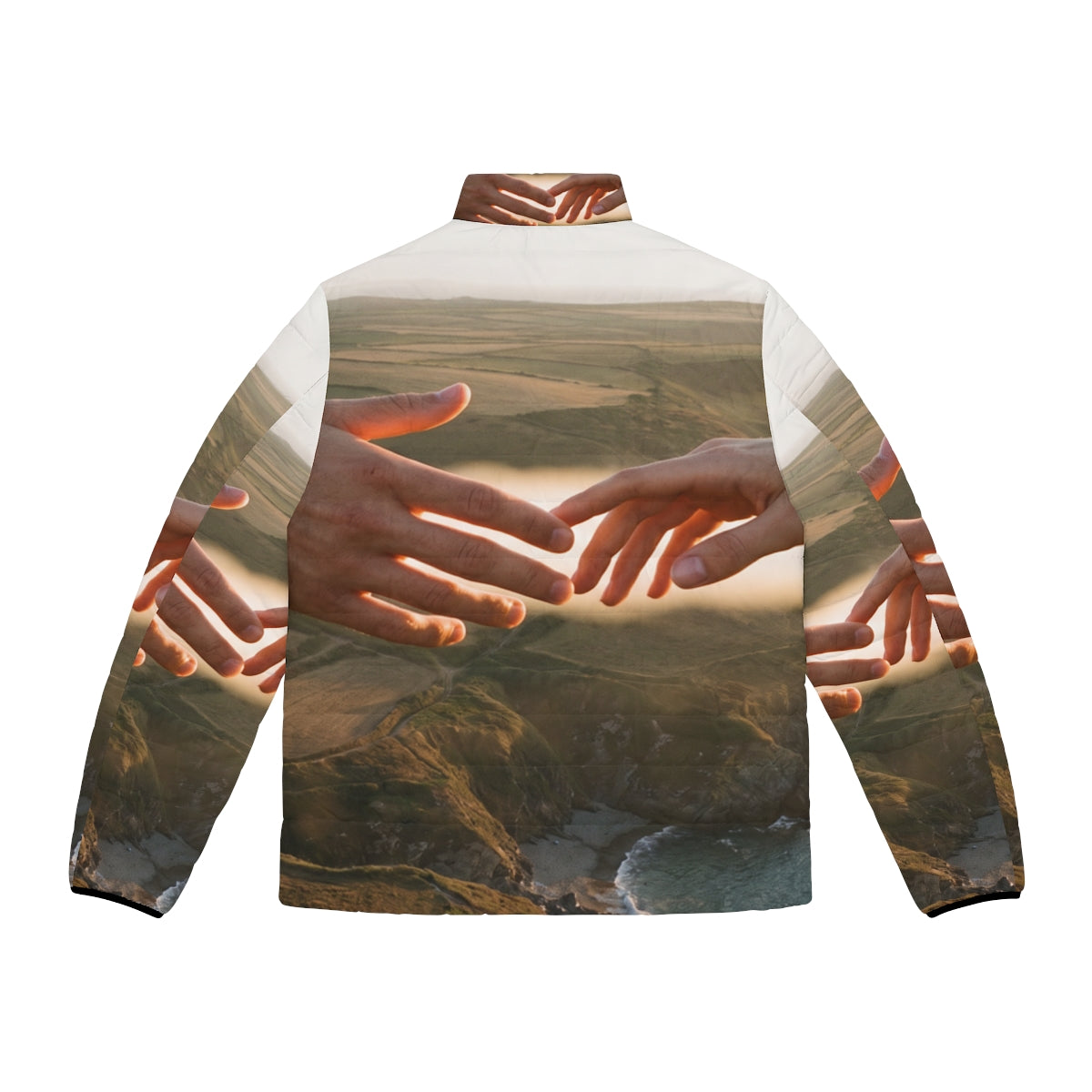 Men's Puffer Jacket - The Infinite Touch | Ethereal Coastal...