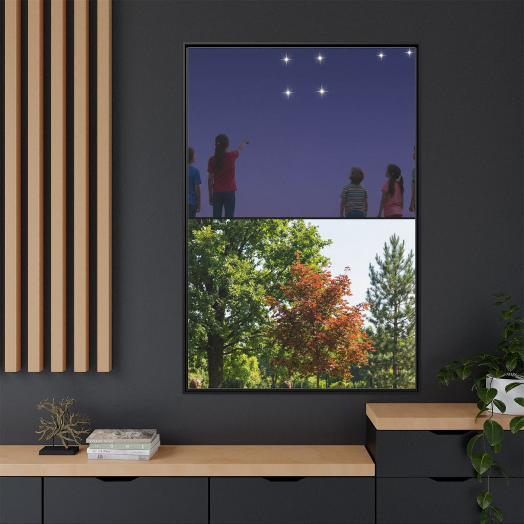 Matte Canvas, Framed - Stardust & Forest Discovery — Black /...
