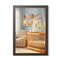 Framed Vertical Poster - Dreamy Serene Nursery Art — Walnut...
