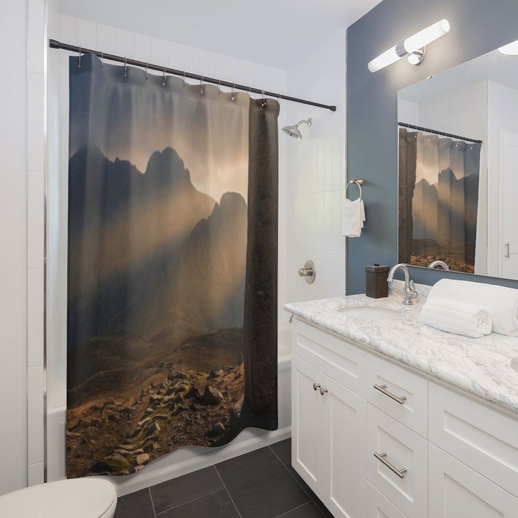 Shower Curtains - Mystic Monolith Ancient Persian Mountain...