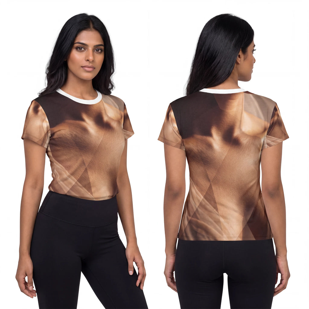 Women's Cut & Sew Tee with Veiled Form Art