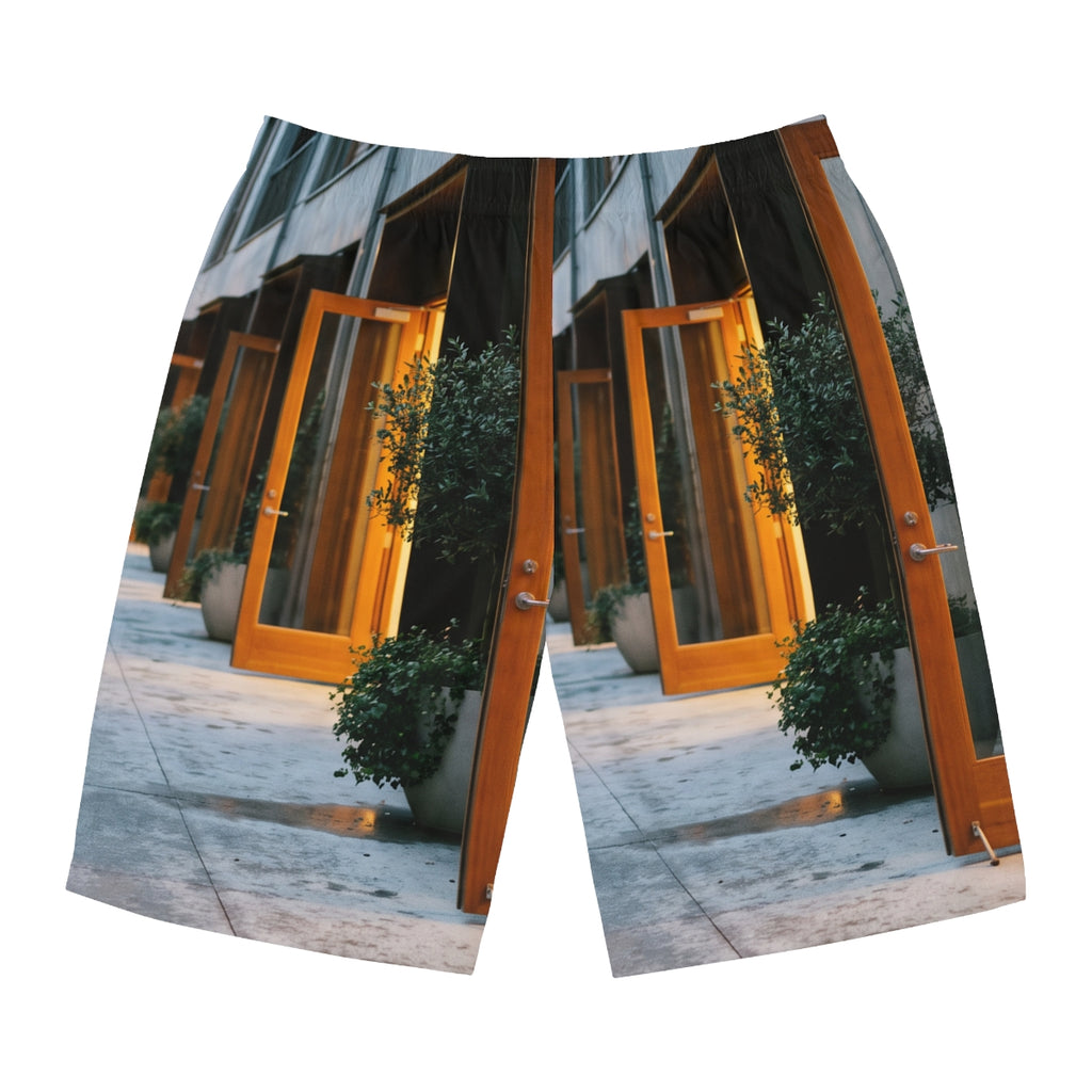 Men's Board Shorts - Twilight Promenade | Echovira Gallery