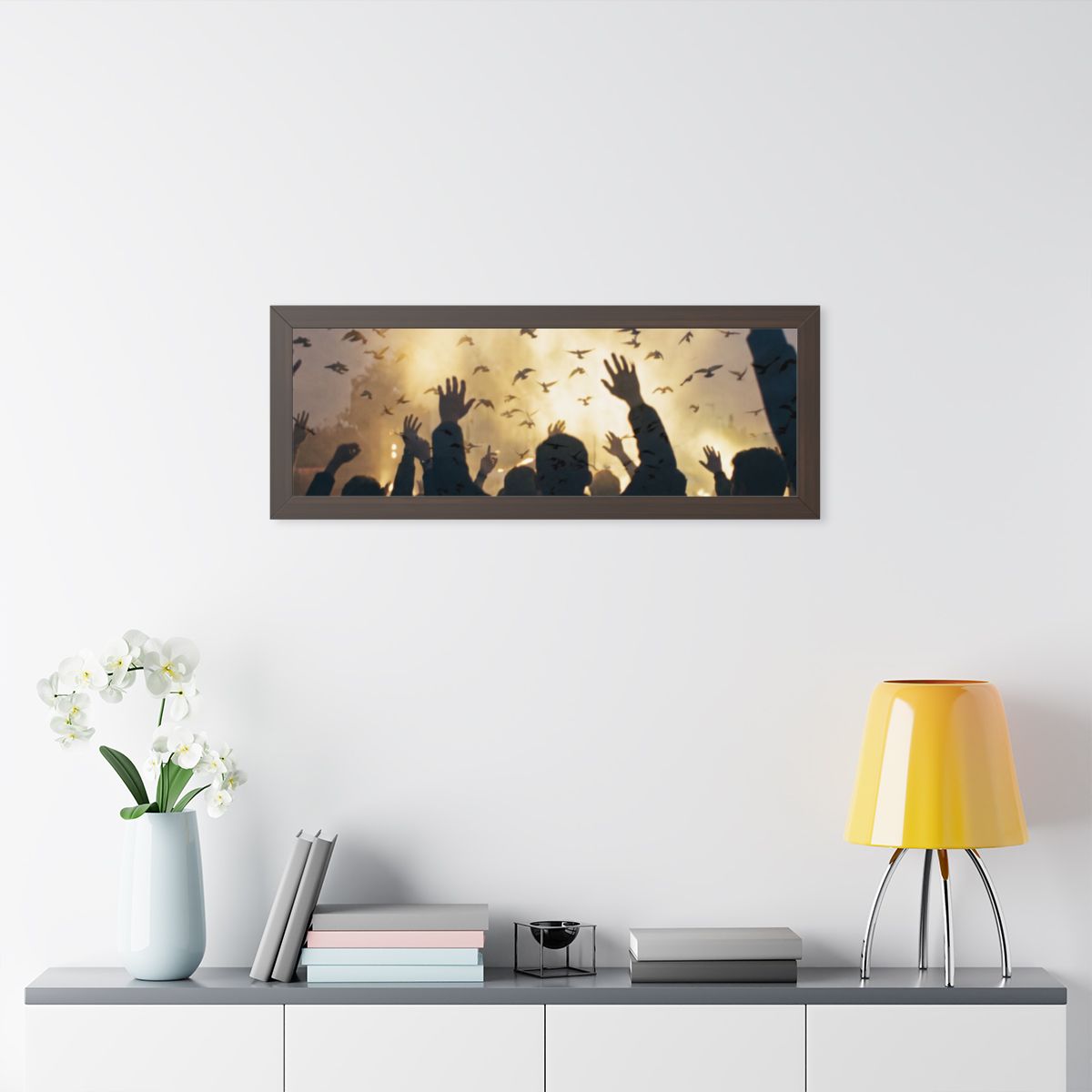 Framed Horizontal Poster - Euphoric Solstice Silhouette Art...