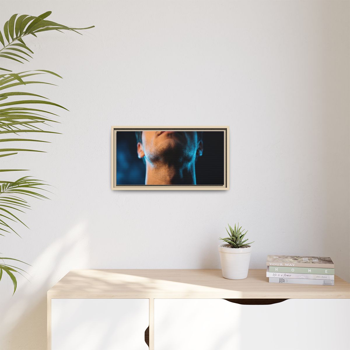 Matte Canvas, Framed - Neon Shadows Cinematic Portrait Art...