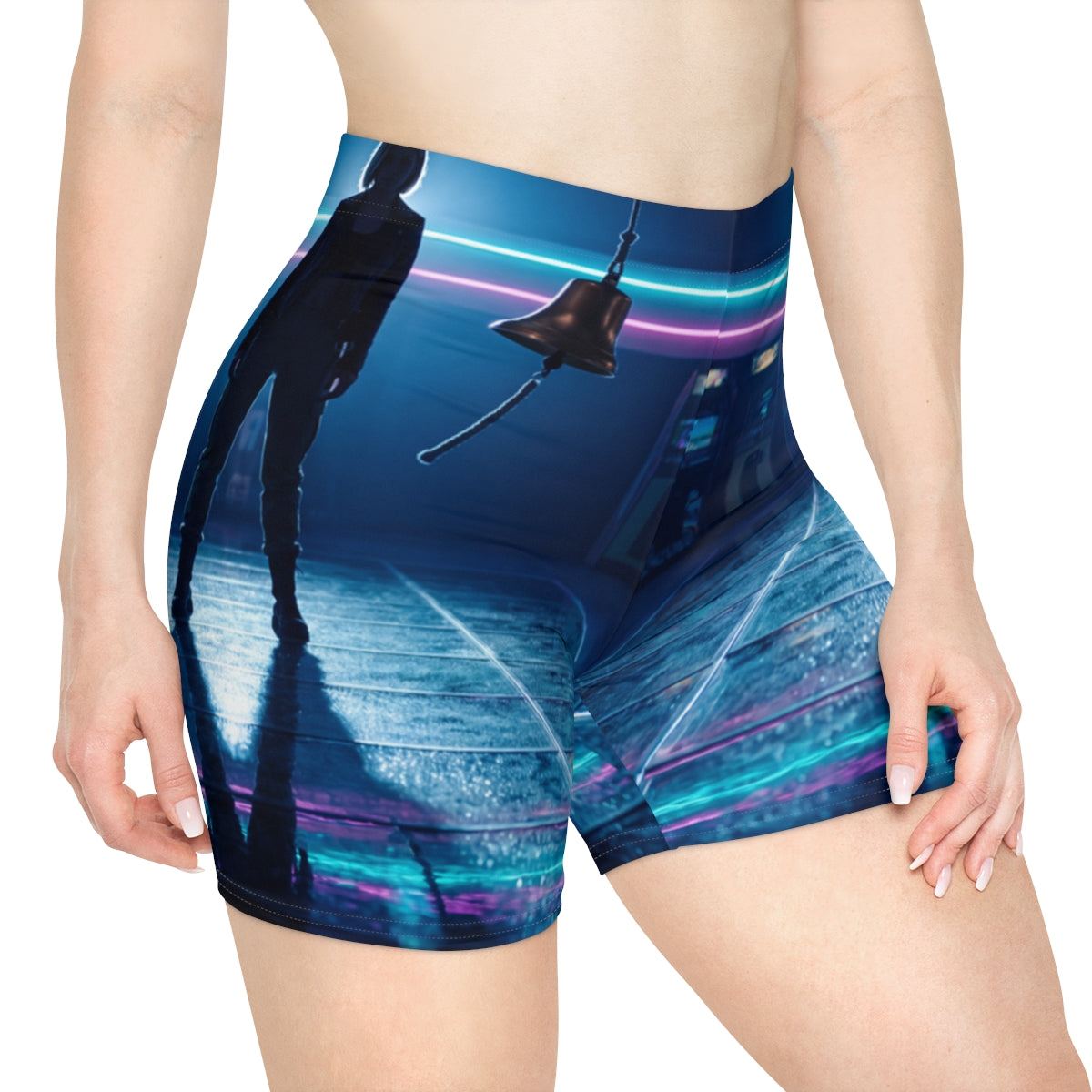 Women's Biker Shorts - Neon Arcade | Echovira Gallery