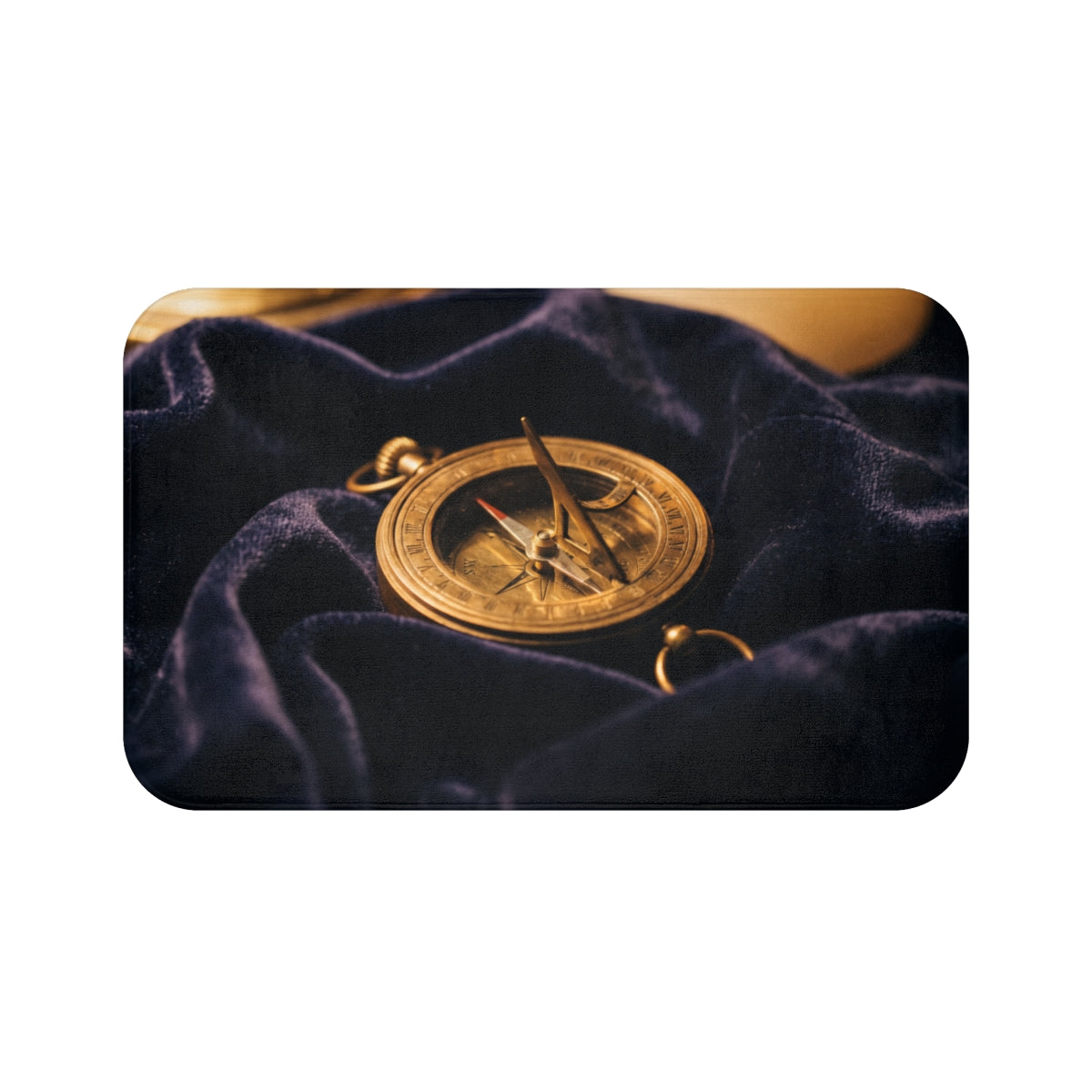 Vintage Brass Sundial Compass Bath Mat