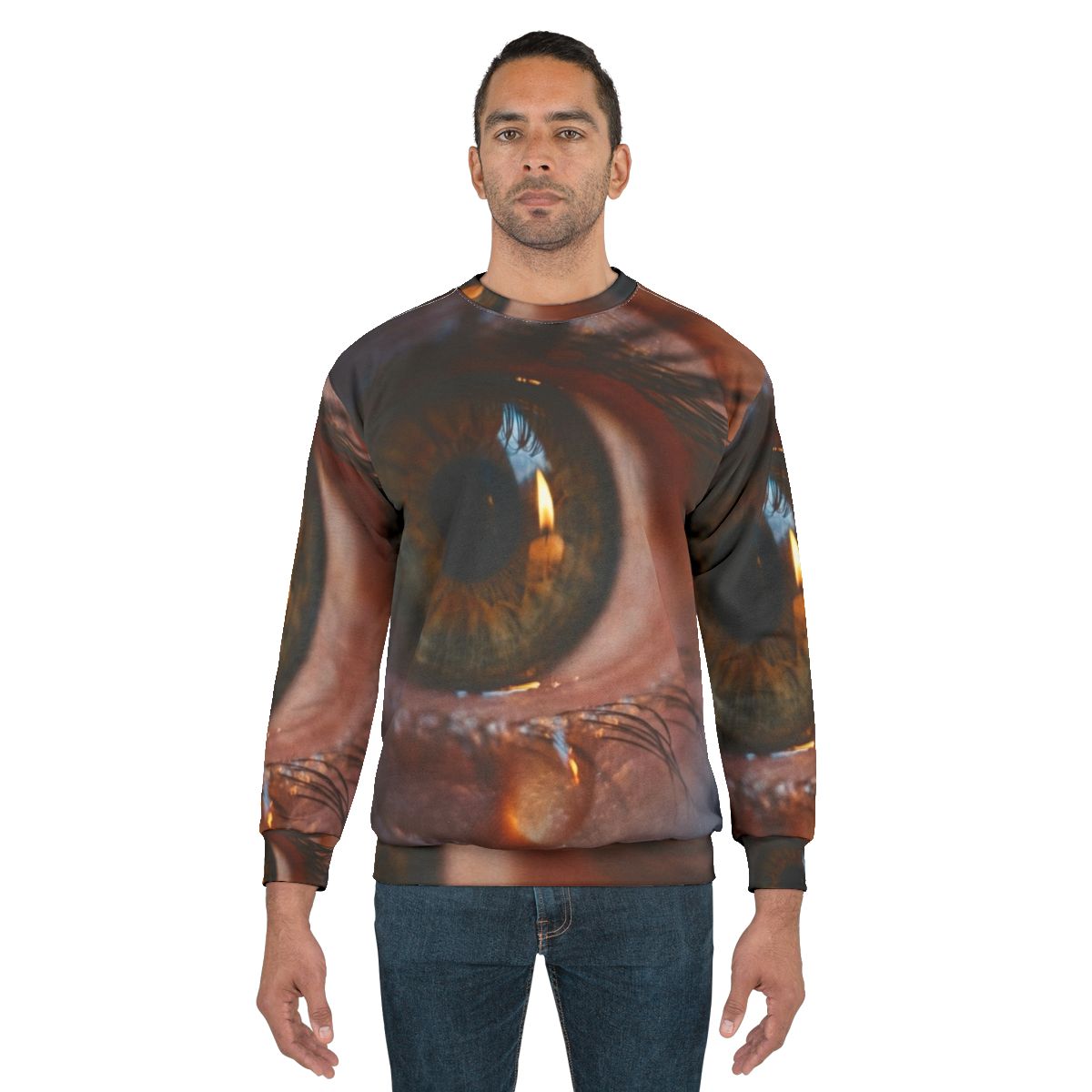 Men's Unisex Sweatshirt - Amber Iris Reflection Fine Art......