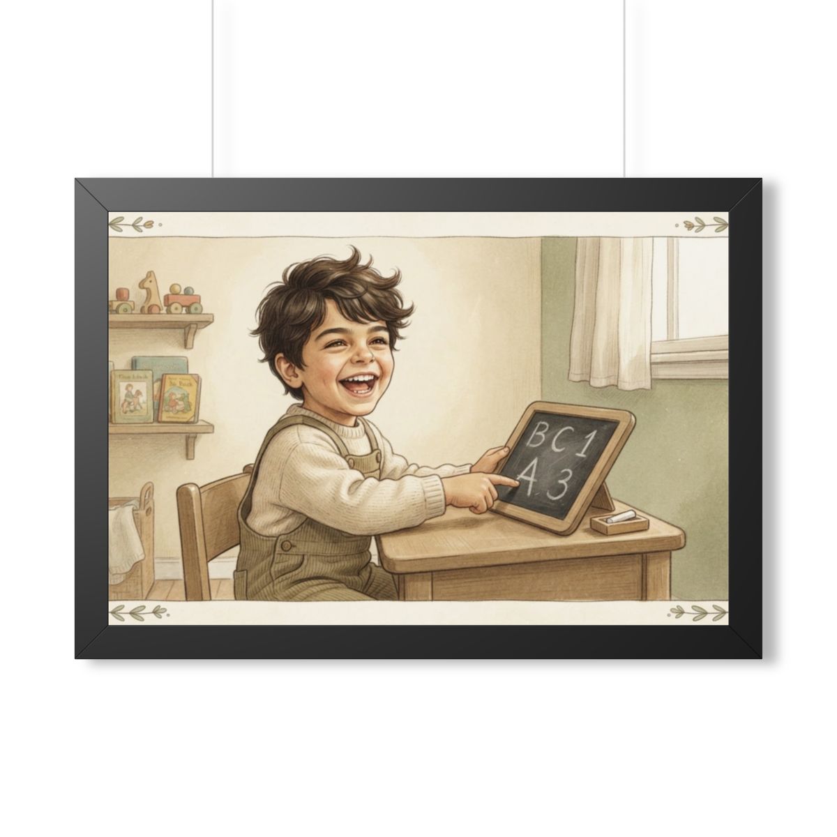 Framed Horizontal Poster - Little Scholar — Black (14×11......