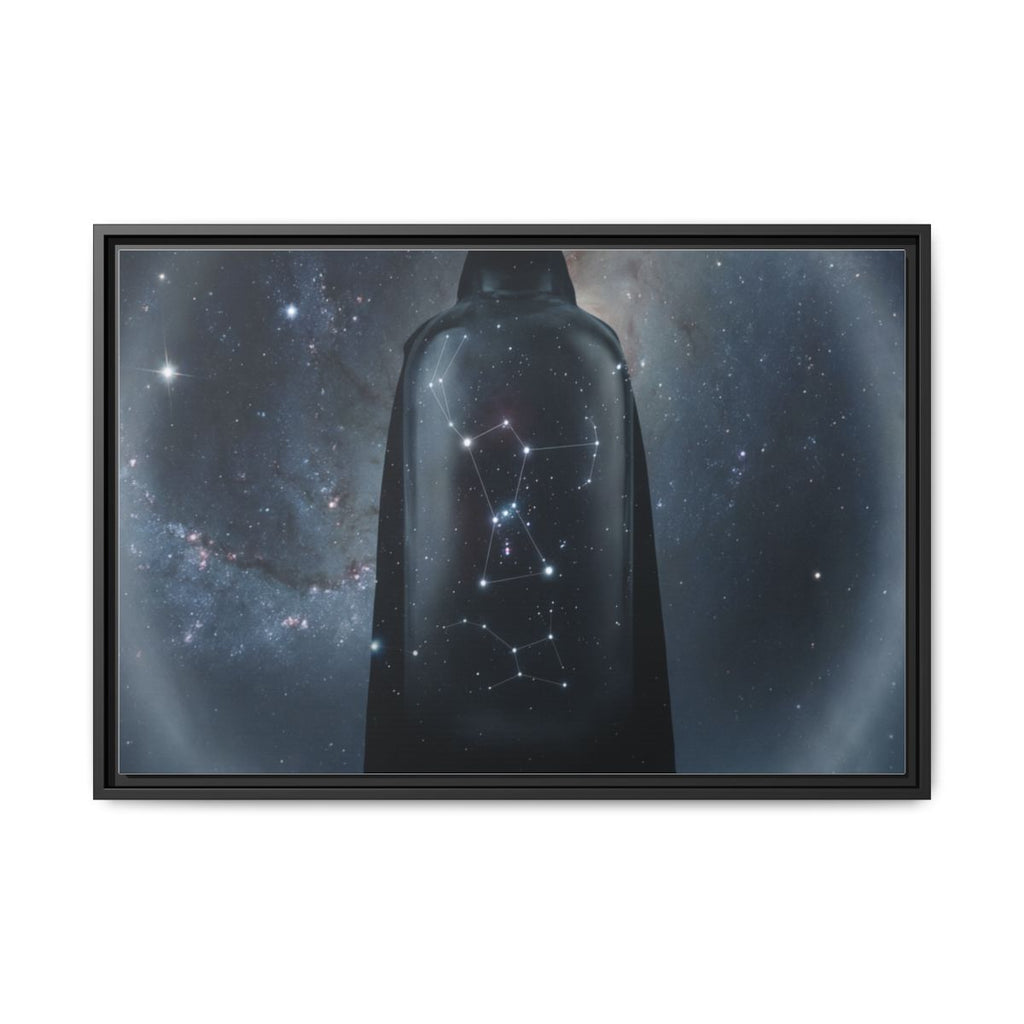 Framed Matte Canvas - Cosmic Sentinel — Black / 1.25" (10×8, 12×9, 14×11, 16×12, 20×10, 18×12, 20×16, 24×16, 24×18, 36×12, 24×20, 32×16, 30×20, 30×24, 32×24, 48×16, 36×24, 48×24, 40×30, 60×20, 48×32, 60×30 & 60×40)