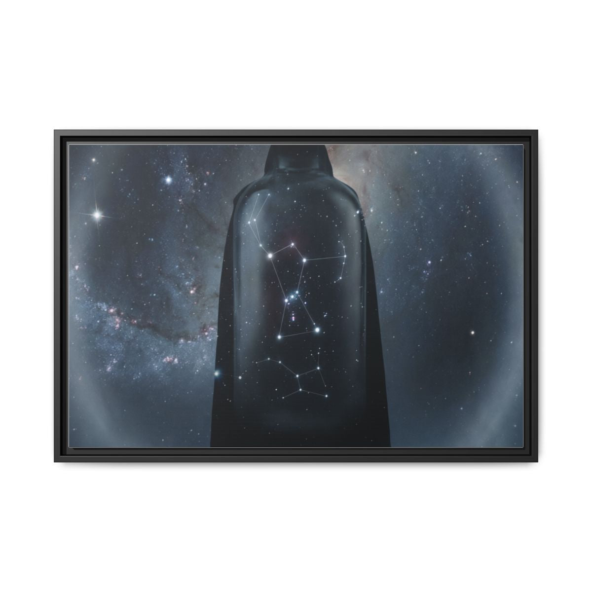 Framed Matte Canvas - Cosmic Sentinel — Black / 1.25" (10×8, 12×9, 14×11, 16×12, 20×10, 18×12, 20×16, 24×16, 24×18, 36×12, 24×20, 32×16, 30×20, 30×24, 32×24, 48×16, 36×24, 48×24, 40×30, 60×20, 48×32, 60×30 & 60×40)