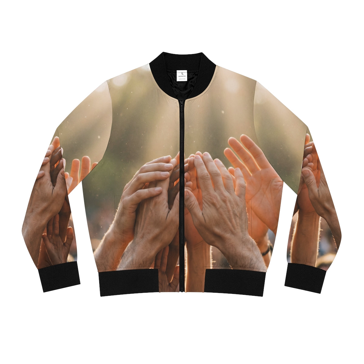 Women's Bomber Jacket - Golden Rays of Unity Wall Art |...