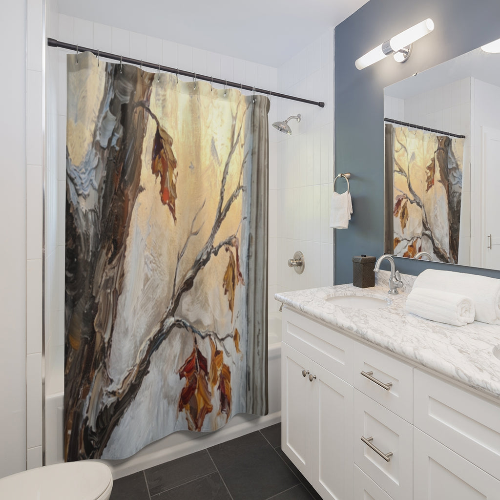 Shower Curtain - Frosted Cabin Window | Echovira Gallery