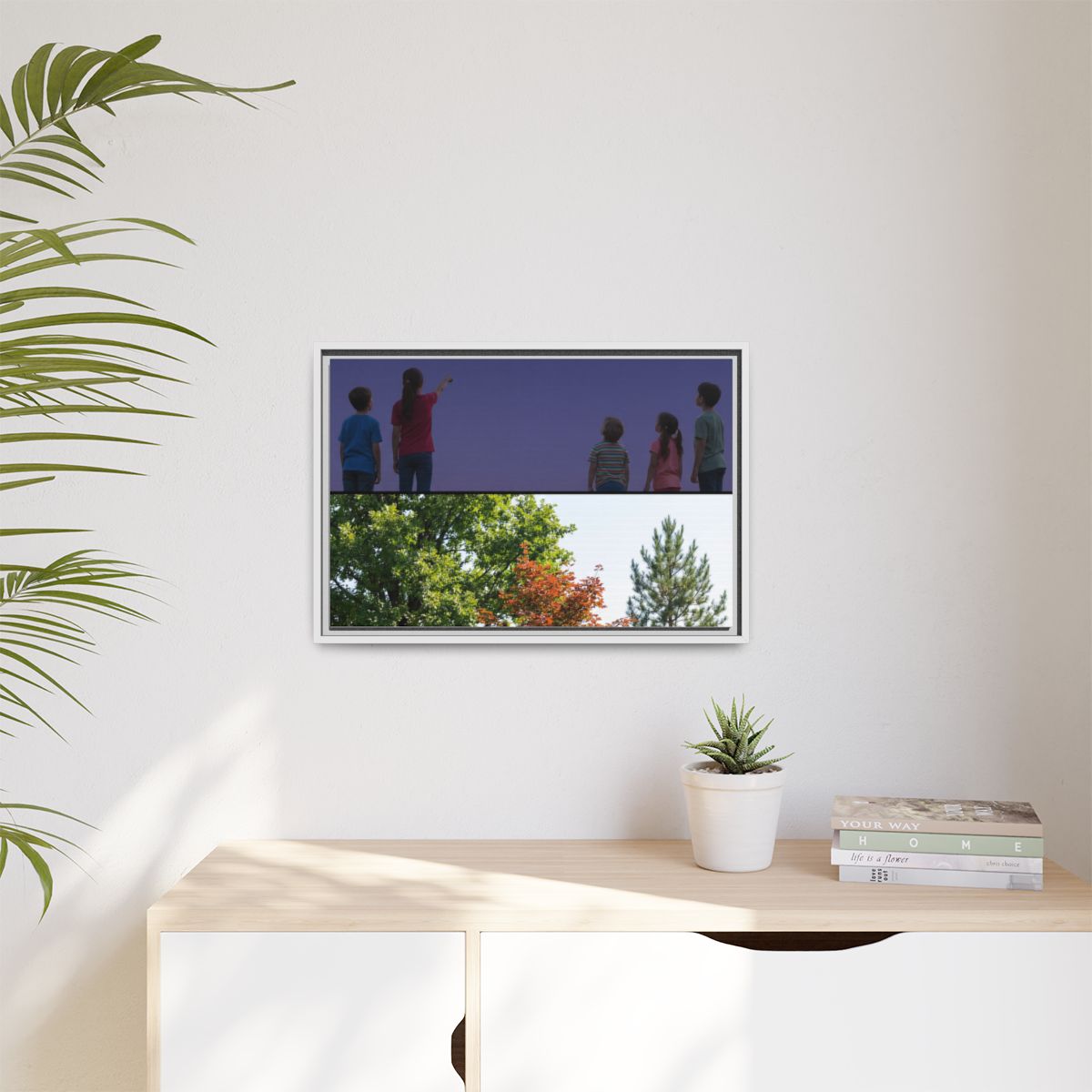 Matte Canvas, Framed - Stardust & Forest Discovery — White /...