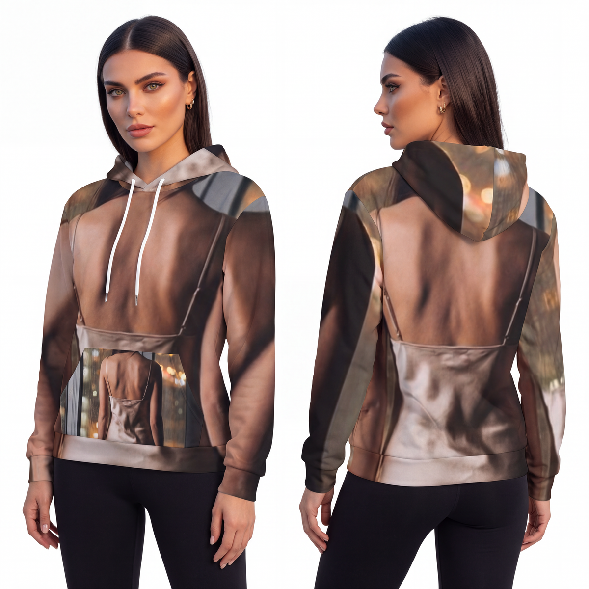 Fashion Hoodie - Rainy City Lights | Echovira Gallery