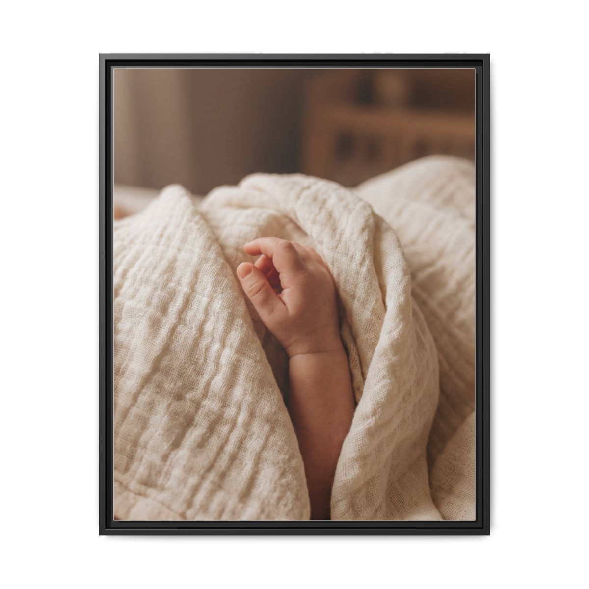 Framed Matte Canvas - Neutral Nursery — Black / 1.25"