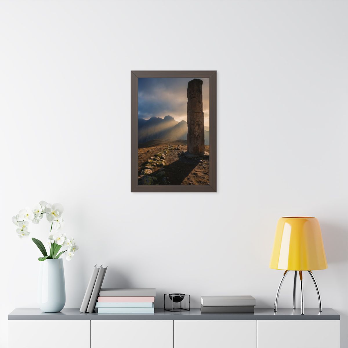 Framed Vertical Poster - Mystic Monolith Ancient Persian......