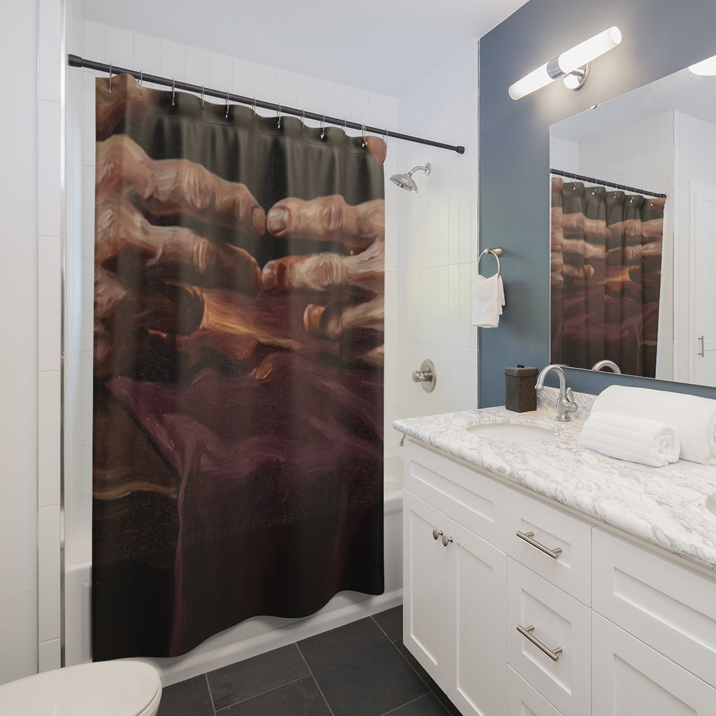 Shower Curtain - Candlelit Chiaroscuro Study | Echovira...