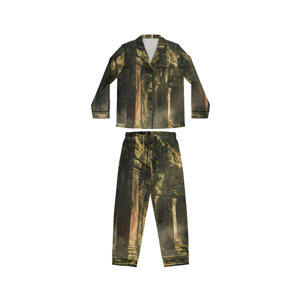 Women's Satin Pajamas - Sacred Temple | Echovira Gallery