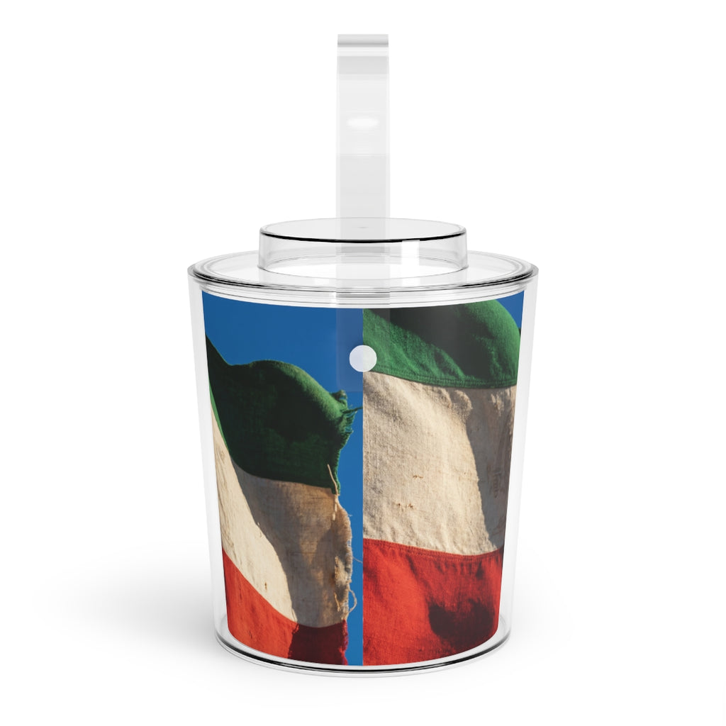Ice Bucket with Tongs - Vintage Persian Flag | Echovira...