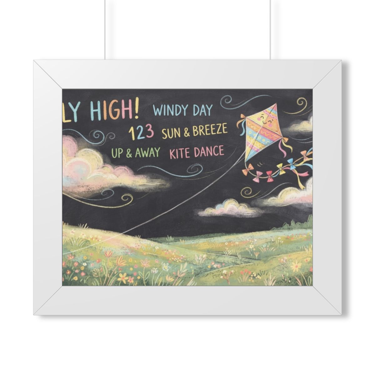 Framed Horizontal Poster - Breeze Meadow — White (14×11... |...