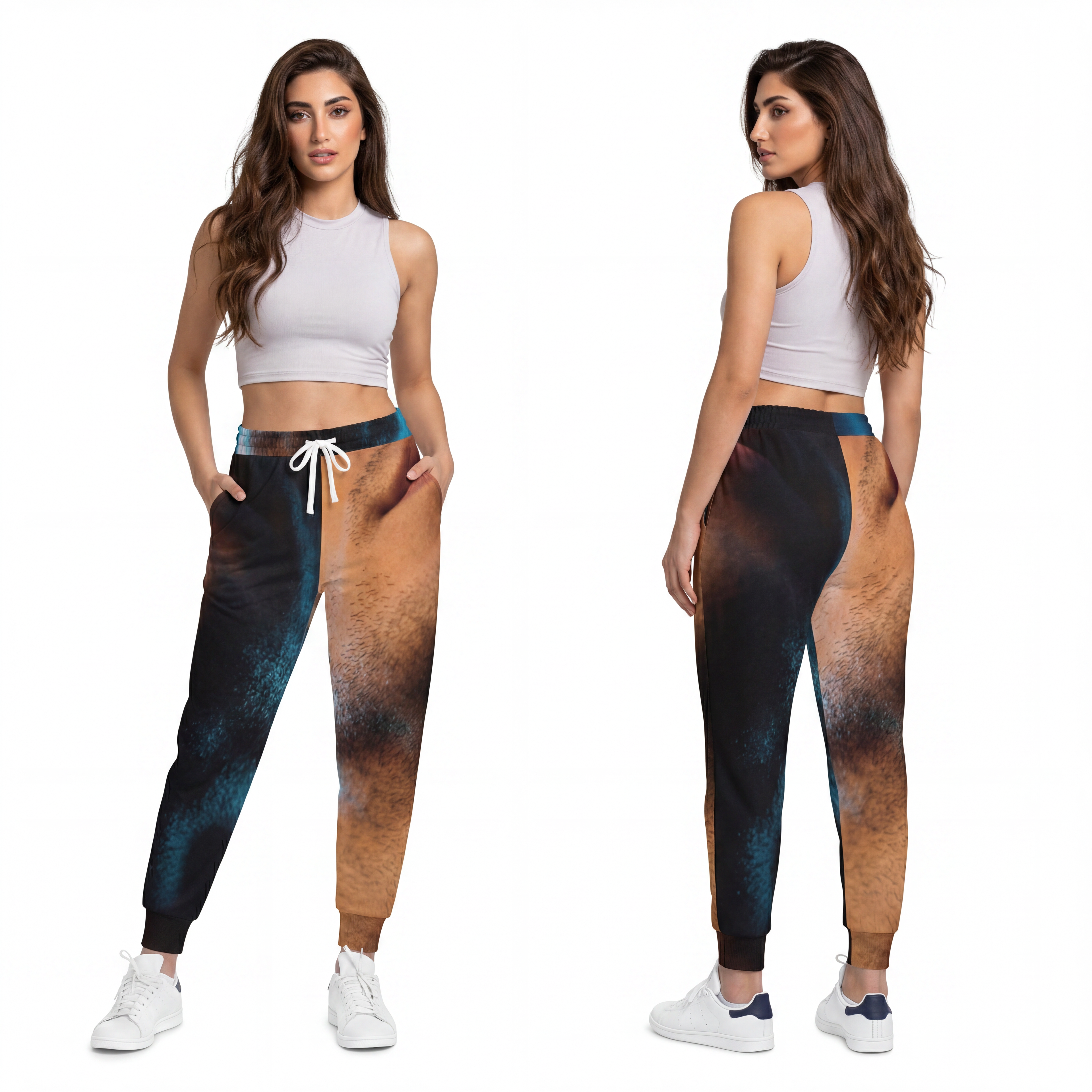 Athletic Joggers - Chiaroscuro Neon Noir Portrait Art |...