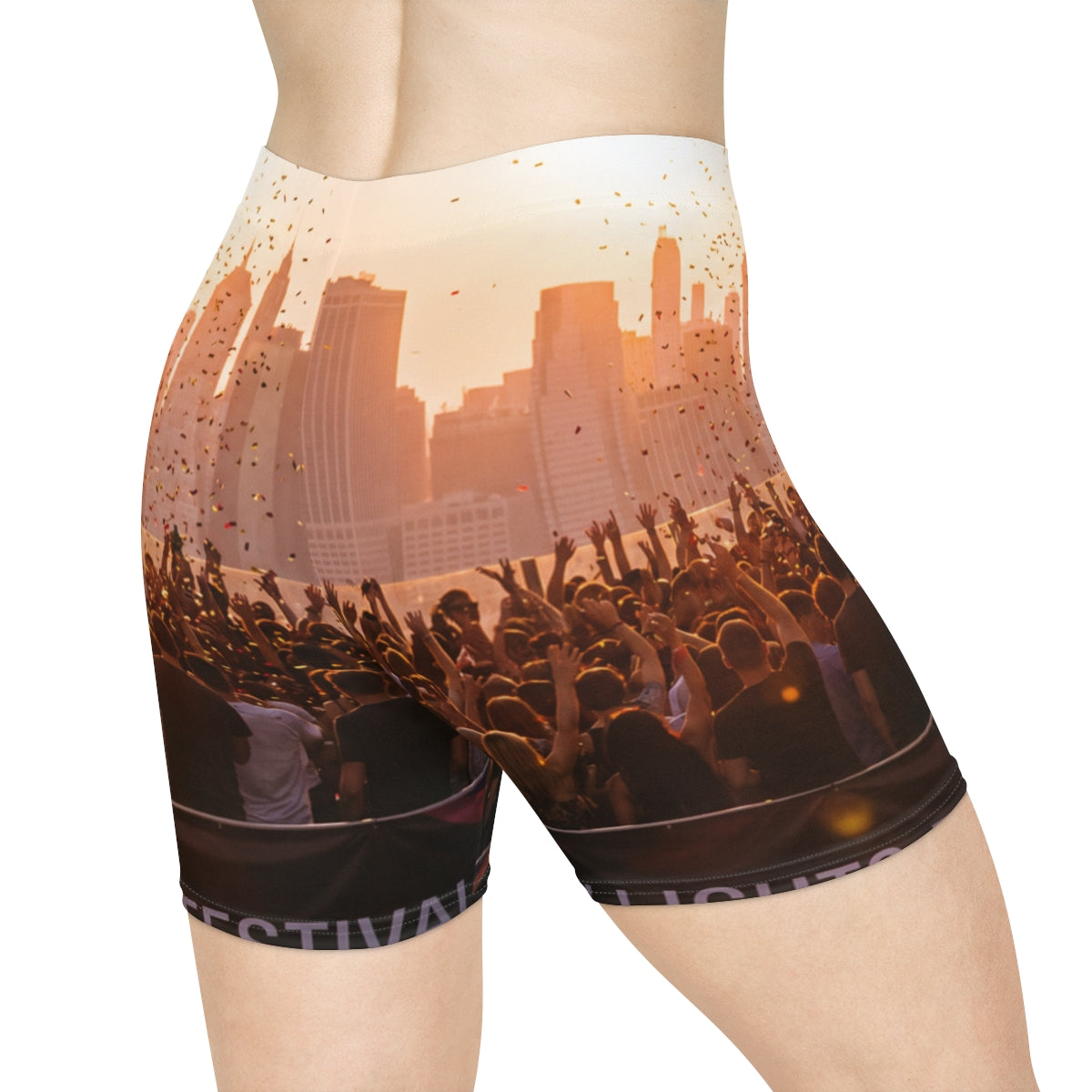 Women's Biker Shorts - City Lights | Echovira Gallery