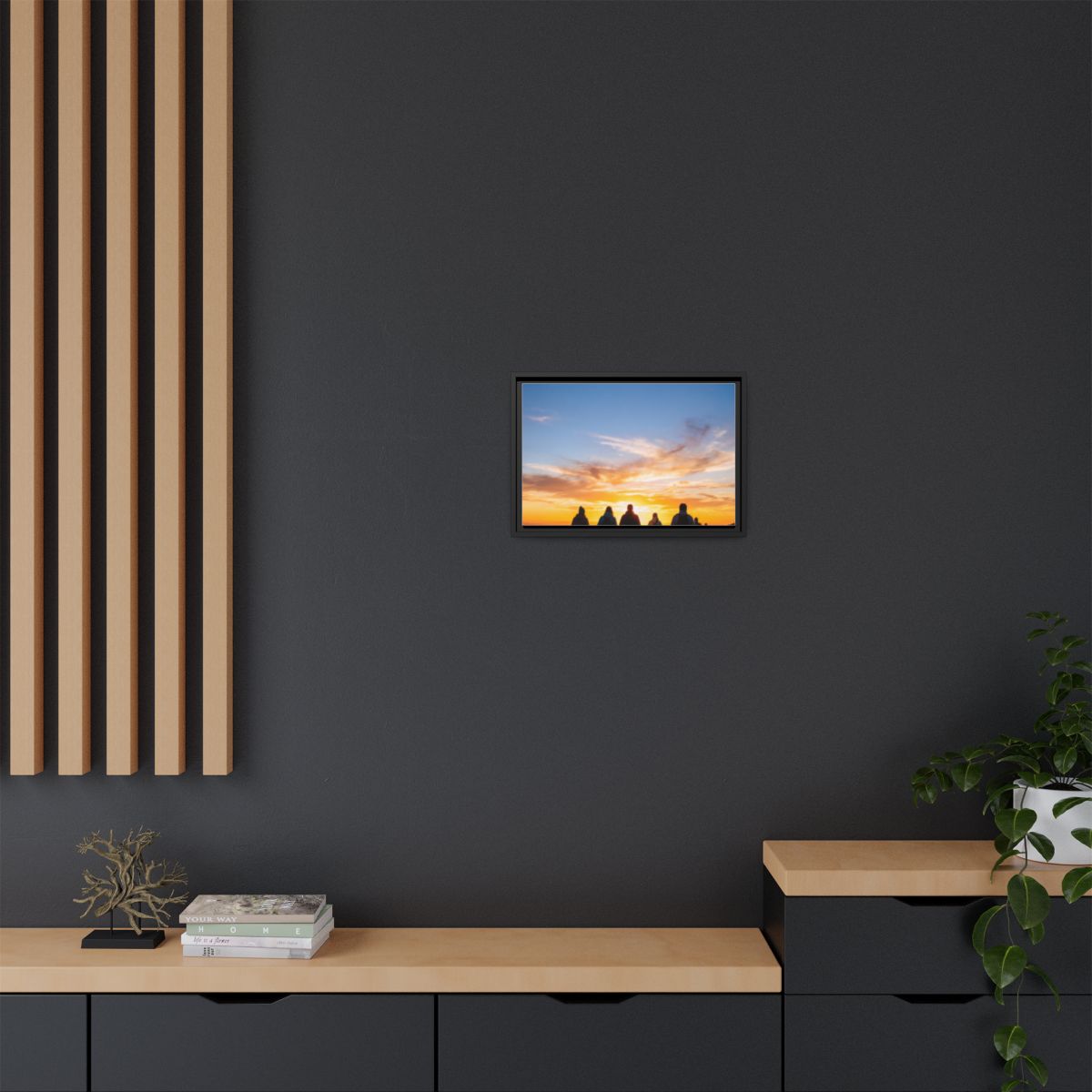 Framed Matte Canvas - Radiant Sunset Art — Black / 1.25"