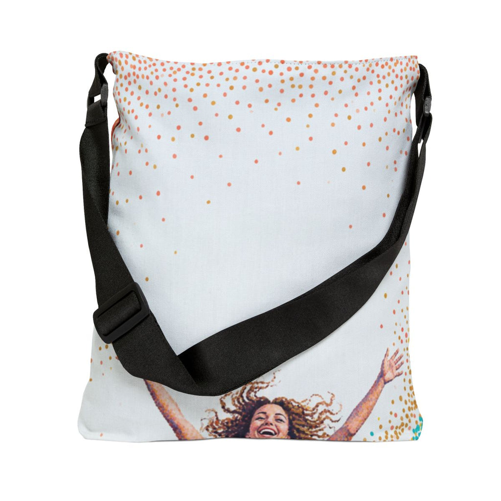 Adjustable Tote Bag - Radiant Joy Pointillist Woman Art |...