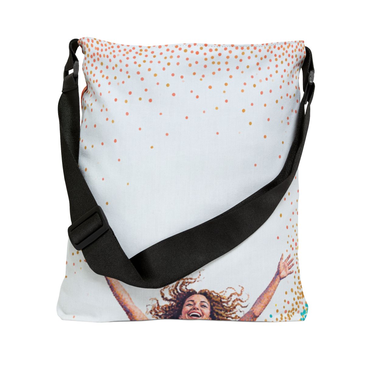 Adjustable Tote Bag - Radiant Joy Pointillist Woman Art |...