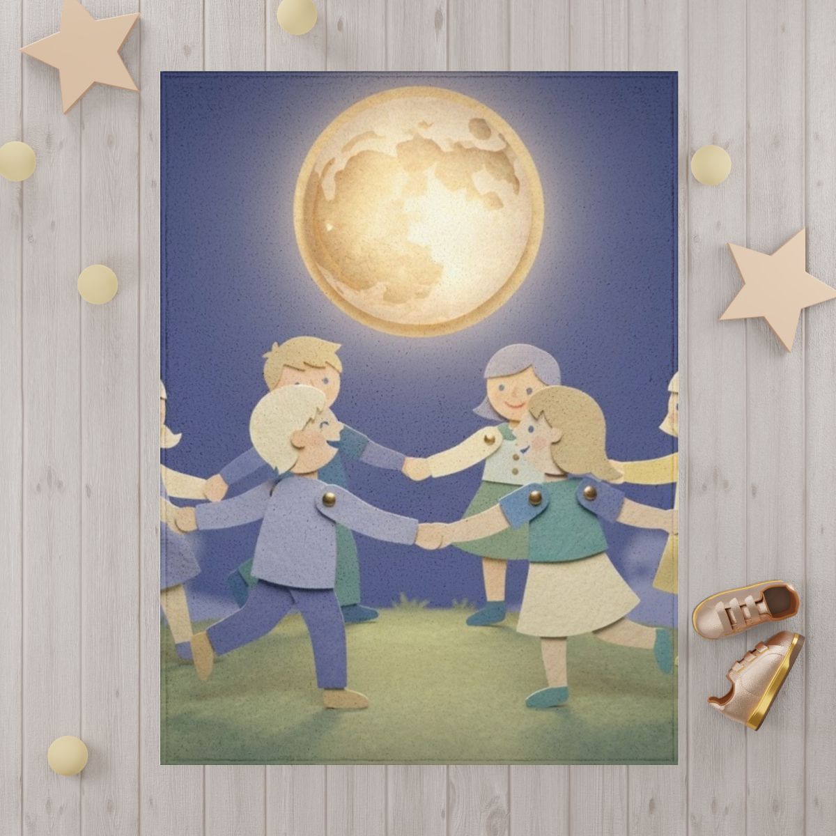 Toddler Blanket - Children Moonlight Dance Papercraft Art |...