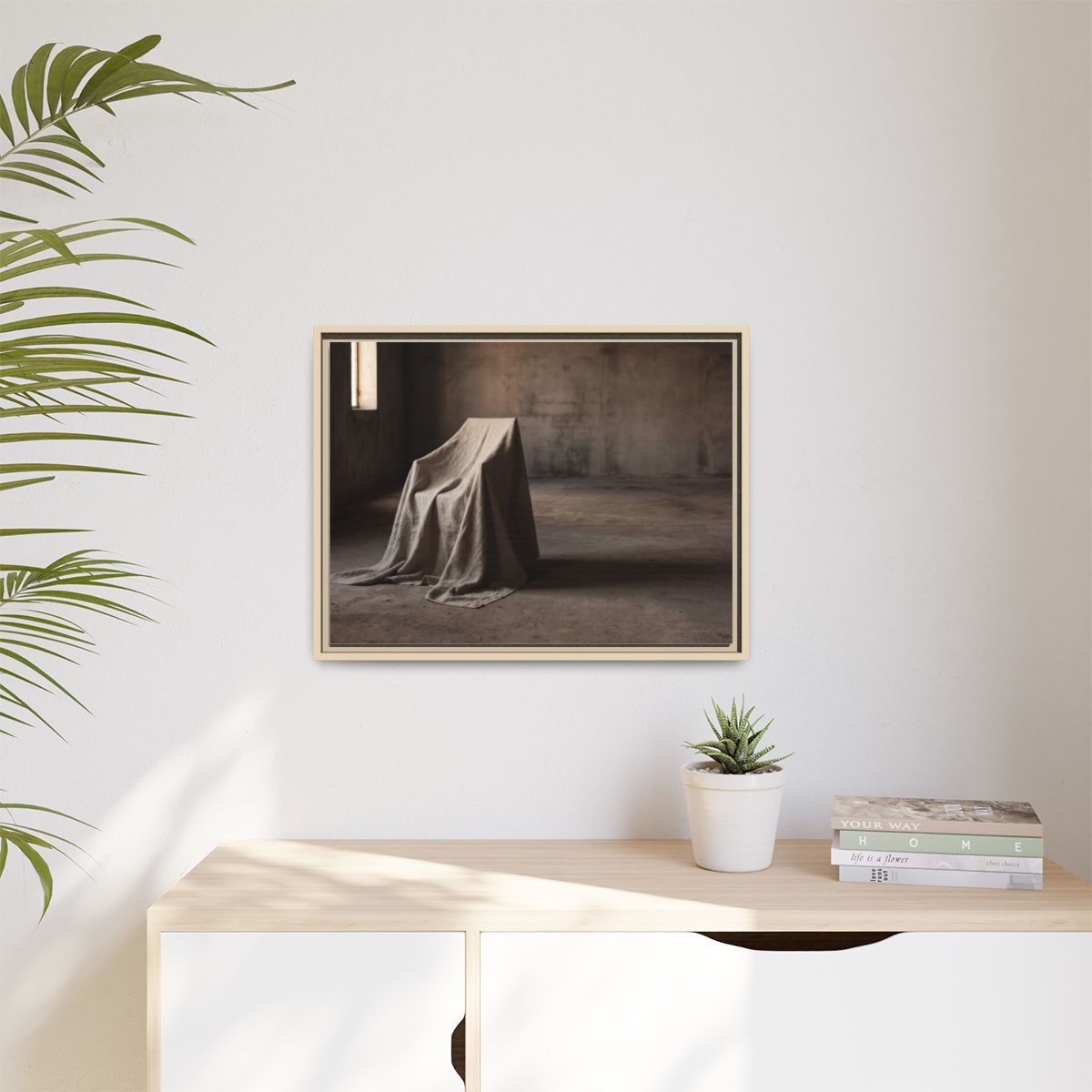 Matte Canvas, Framed - Draped Silence Still Life Art... |...