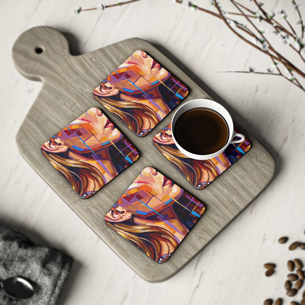 Coasters - Shattered Elegance (1 & 4 pcs) | Echovira Gallery