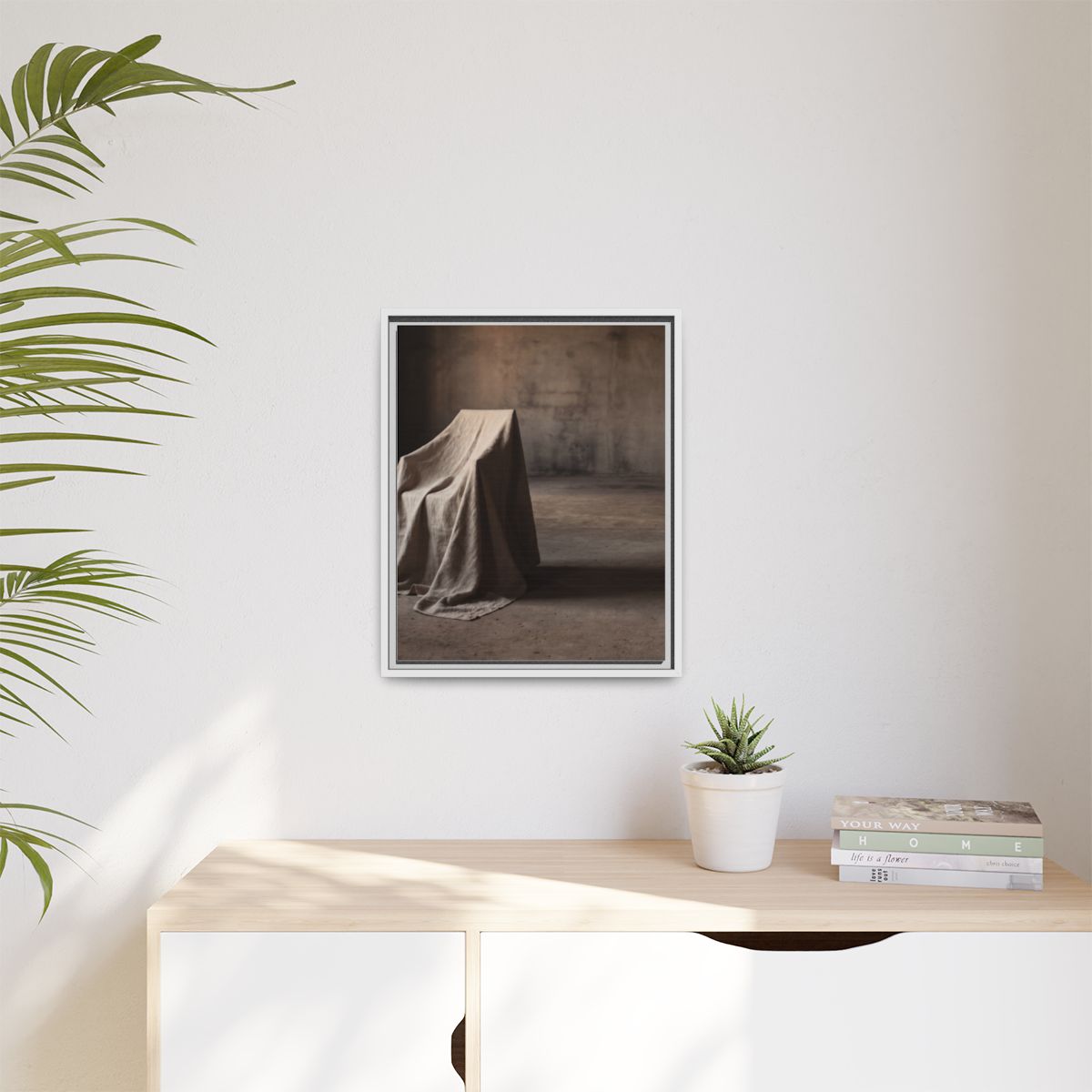 Matte Canvas, Framed - Draped Silence Still Life Art... |...