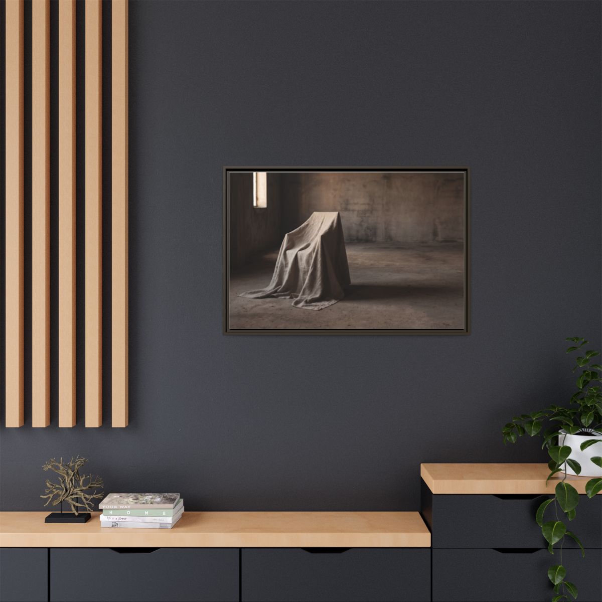 Matte Canvas, Framed - Wabi-Sabi Room — Espresso / 1.25"