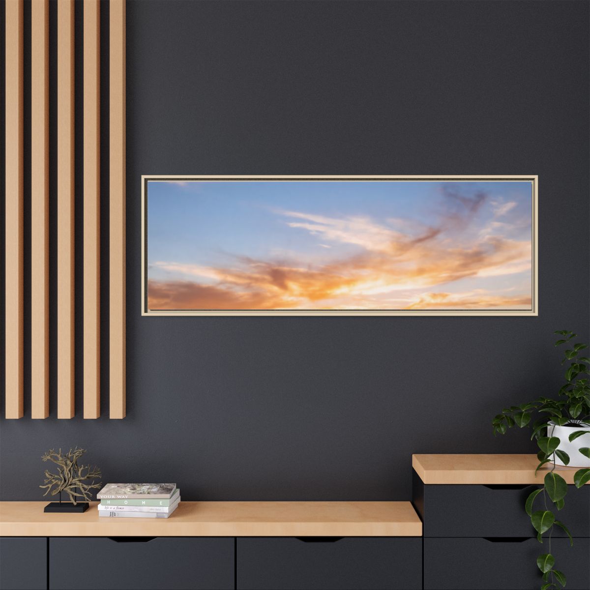 Framed Canvas - Sunset Silhouette