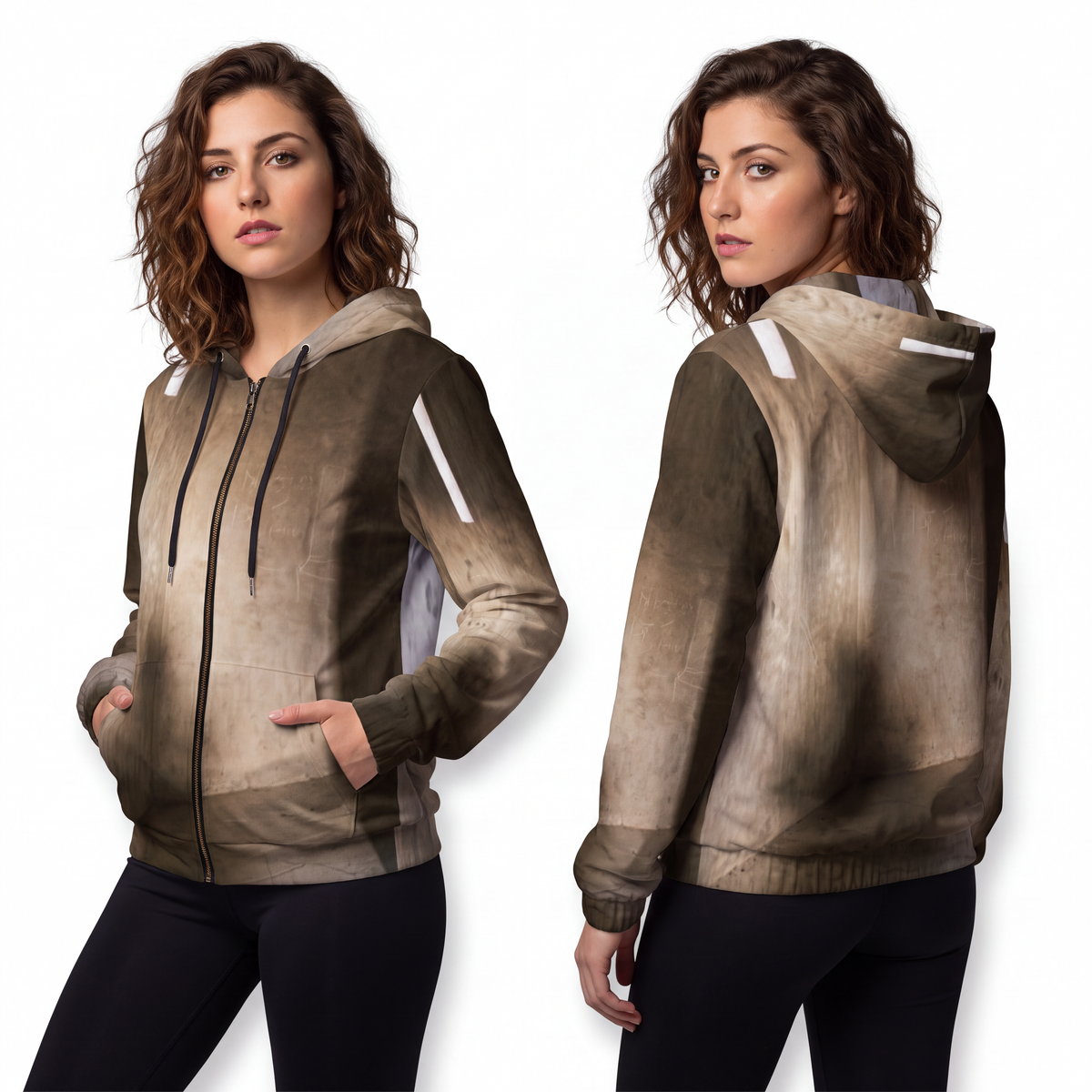 Women's Full-Zip Hoodie - Shadows of the Citadel moody... |...