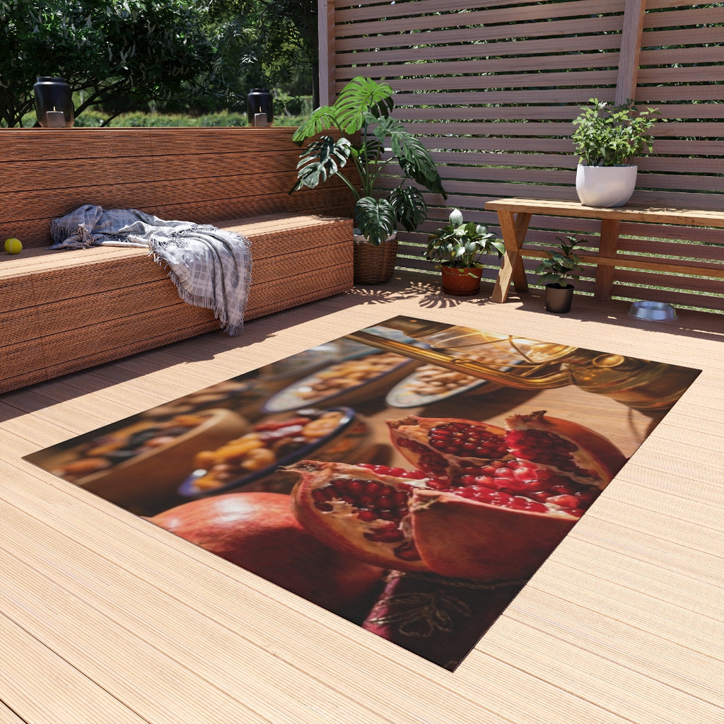 Outdoor Rug - Warm Sunset Feast | Echovira Gallery