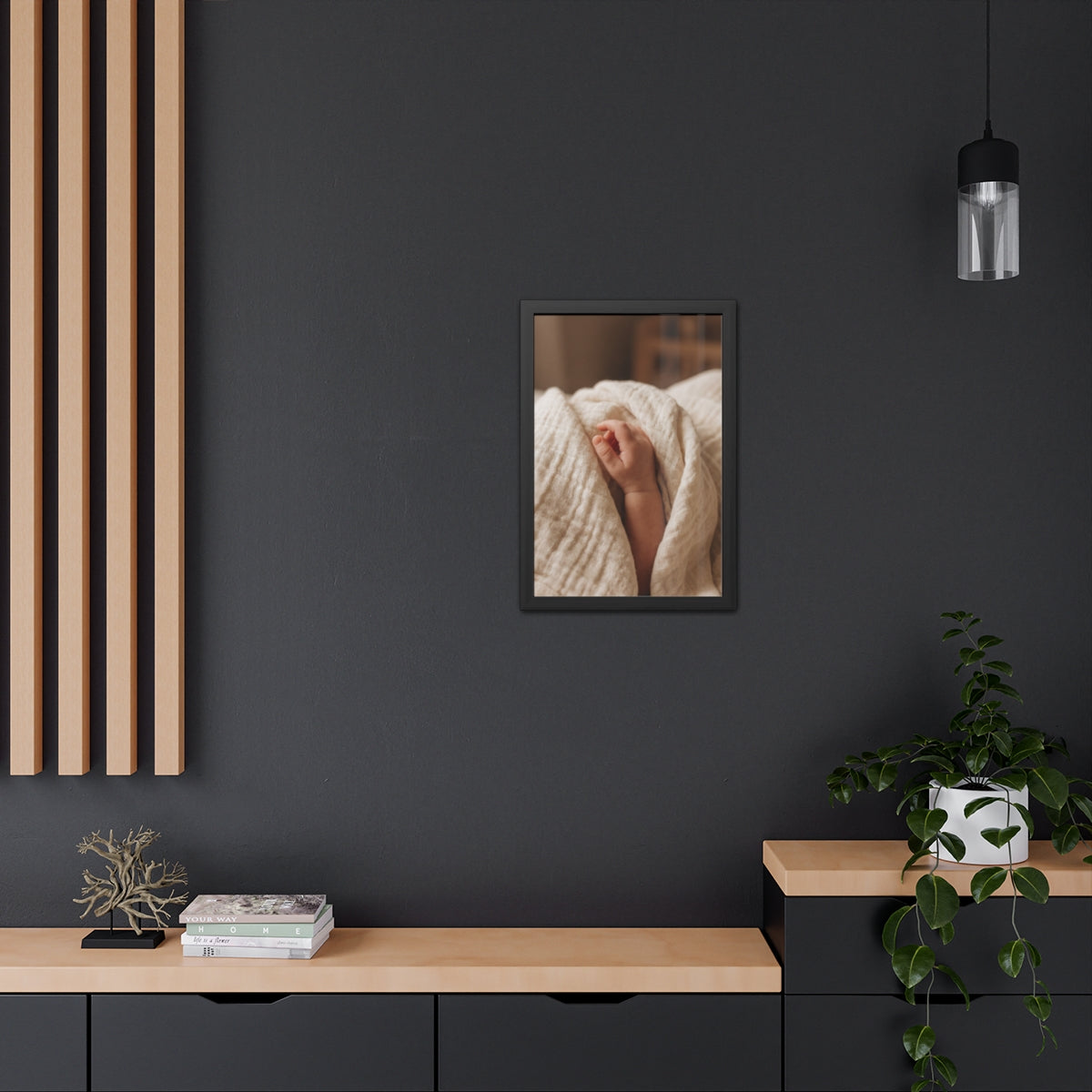 Framed Poster - Tender Newborn Hand (8×12, 9×11, 11×14... |...