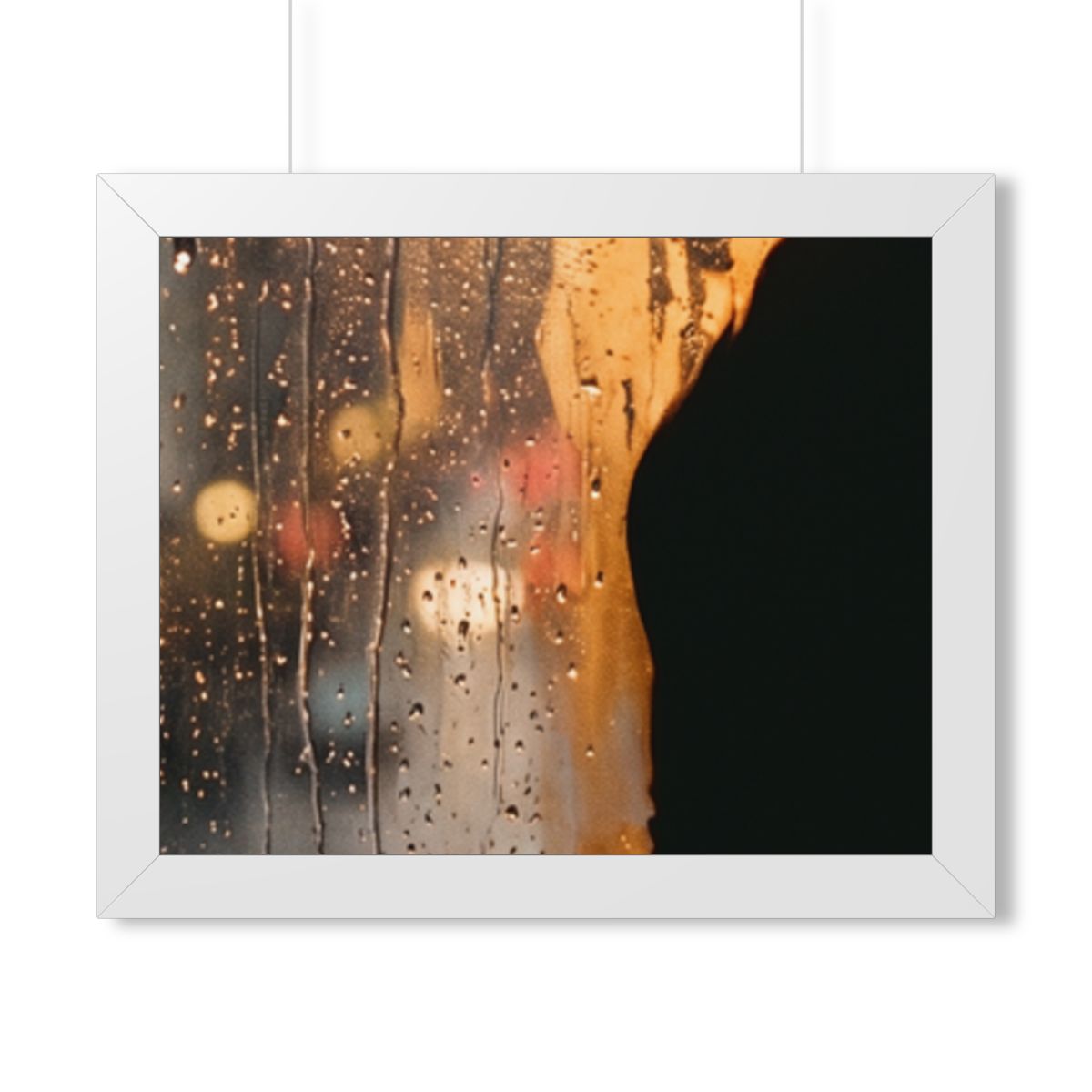 Framed Horizontal Poster - Twilight Rain — White (14×11... |...