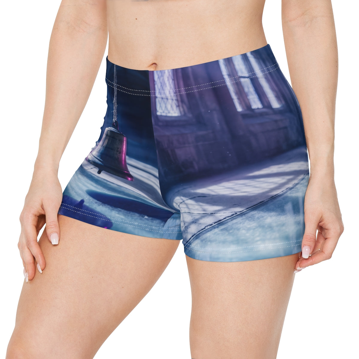 Women's Shorts with Gothic Bell Art