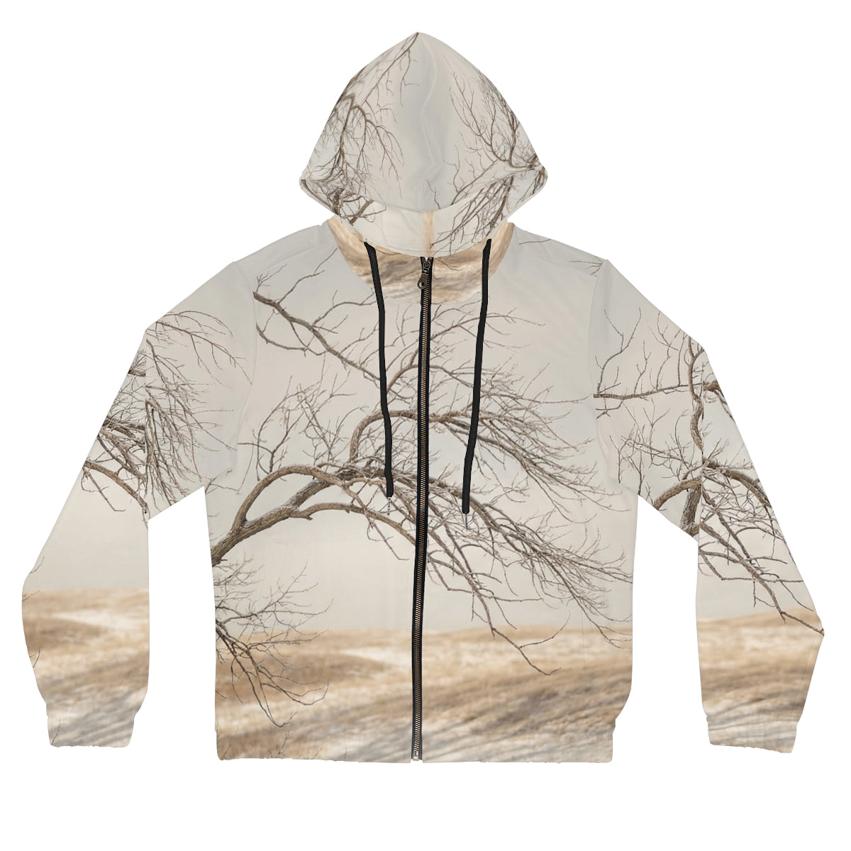 Women's Full-Zip Hoodie - Winter Branch Solitude Landscape |...