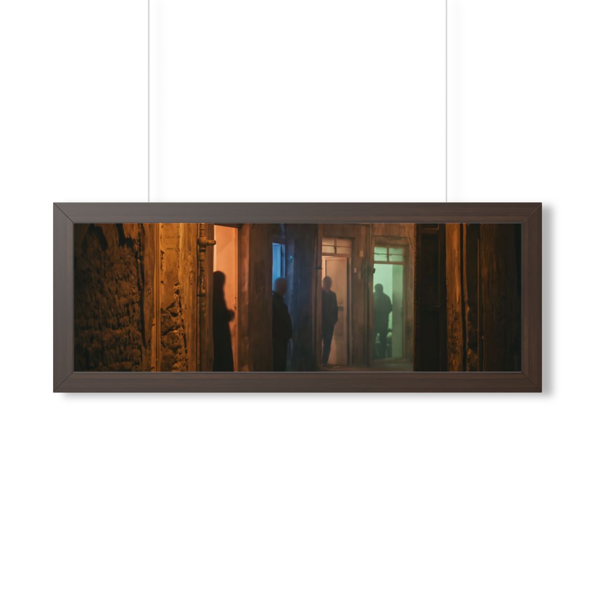 Framed Horizontal Poster - Shadowed Alleyway Mystery Art......