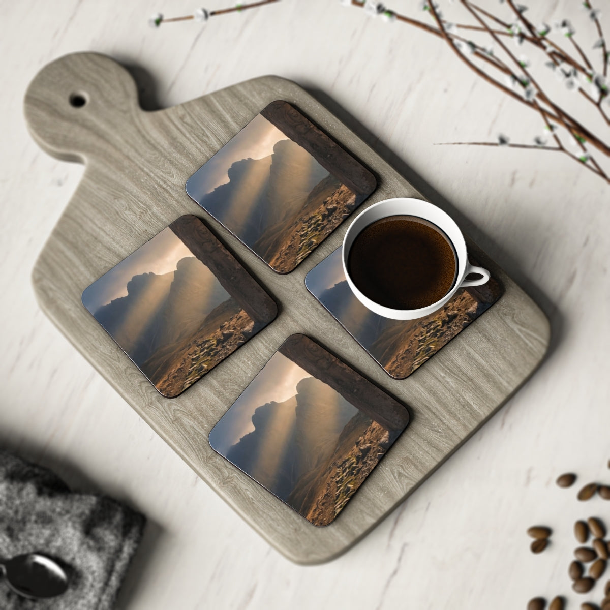 Coasters - Mystic Monolith Ancient Persian Mountain Art (1 &...