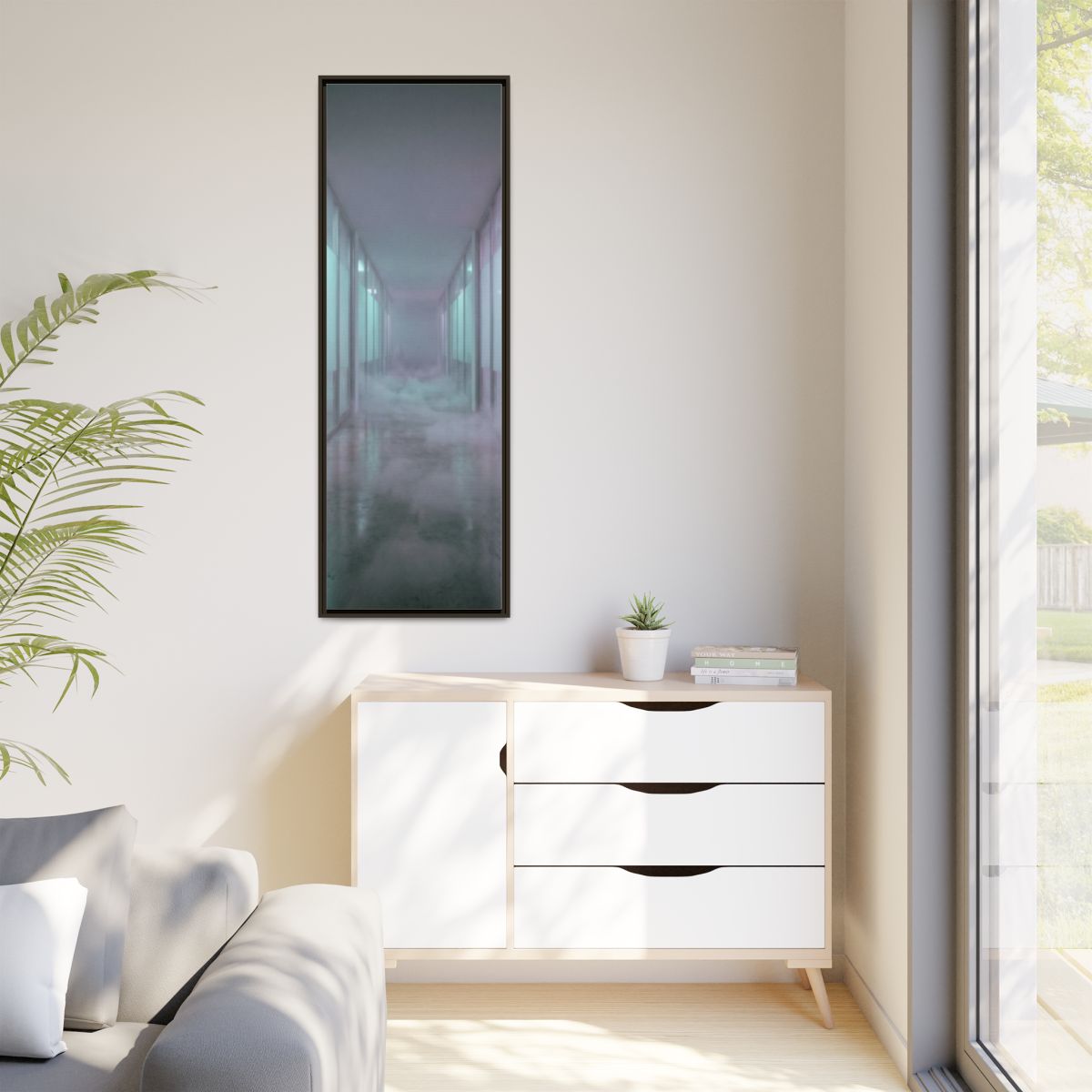 Matte Canvas, Framed - Liminal Corridor Fog Art Print —... |...
