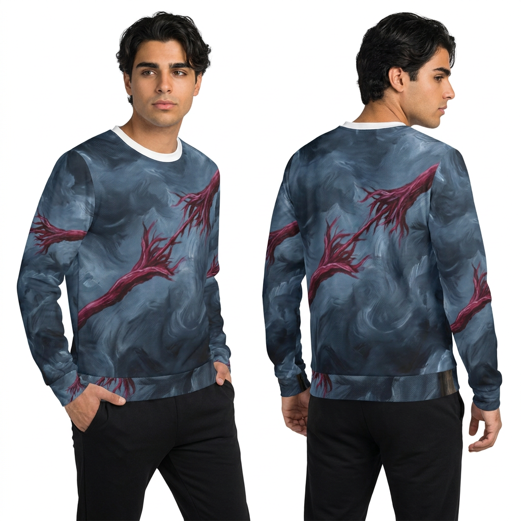 Men's Crimson Tether Abstract Expression Sweatshirt