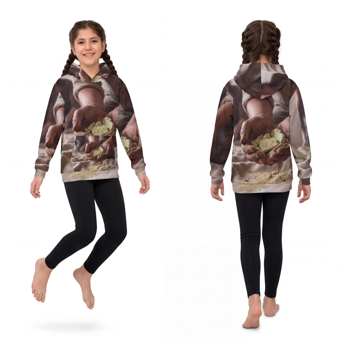 Children's Hoodie with Earth Pigment Art
