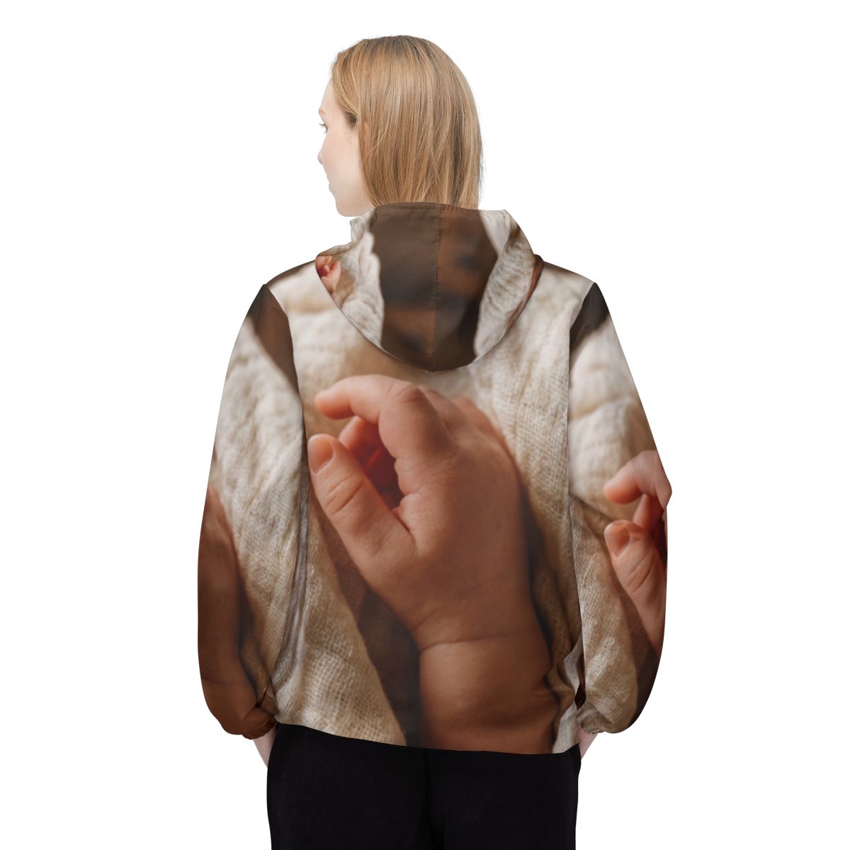 Unisex Windbreaker Jacket - Tender Newborn Hand in Soft... |...
